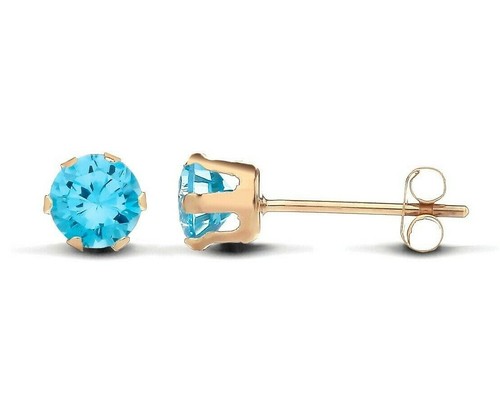 9ct gold blue topaz - topaz, solitaire