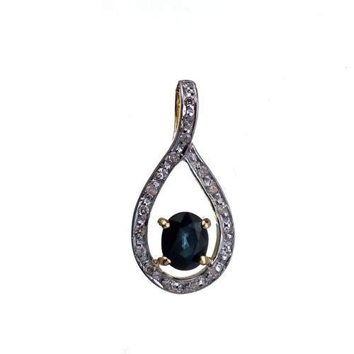 9ct sapphire necklace yellow - necklace,