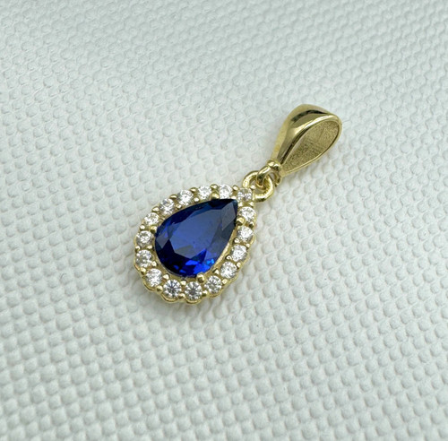Solid 9ct yellow gold blue - yellow,