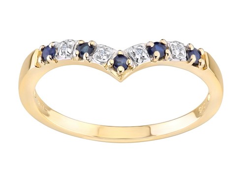9ct yellow gold blue sapphire - yellow,