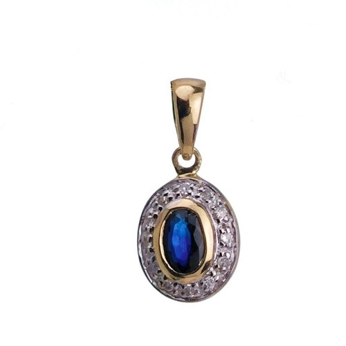 9ct sapphire necklace yellow - 9ct,