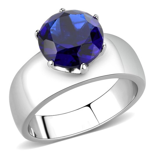 Blue sapphire solitaire - blue, ring