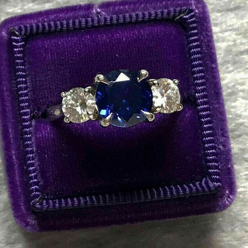 Round blue sapphire - round,