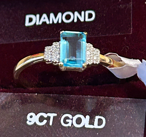 9ct yellow gold emerald - gold, emerald-cut
