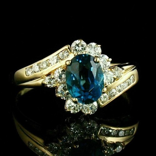2ct oval blue topaz diamond - oval,