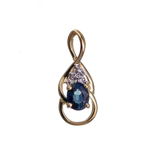 9ct sapphire necklace - 9ct,