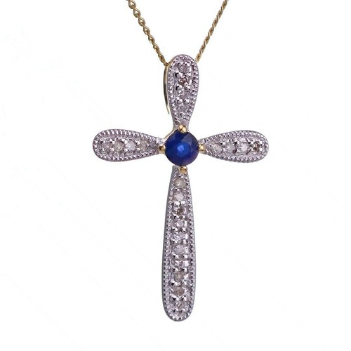 9ct sapphire necklace yellow - sapphire,