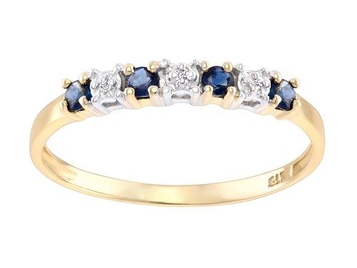 9ct yellow gold blue - yellow, sapphire