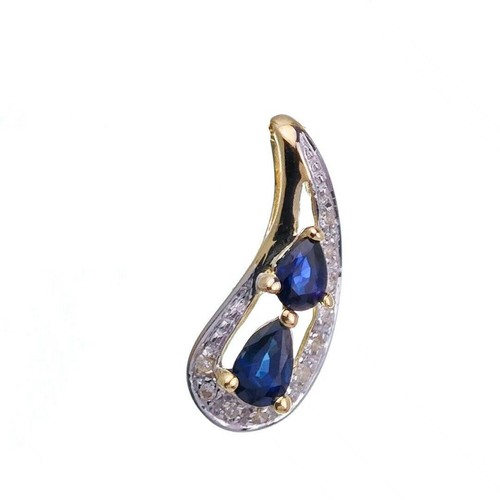 9ct sapphire diamond - diamond, necklace