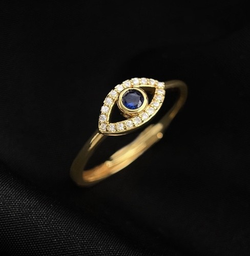 18ct gold plated evil eye - gold,