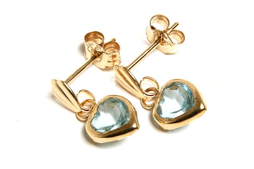 9ct gold blue - gold, topaz