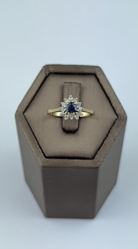 Sapphire and diamond 9ct - and,