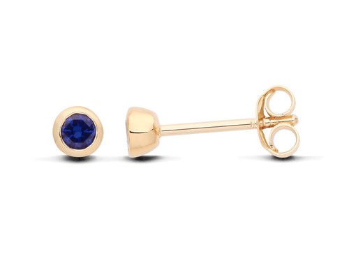 9ct yellow gold silver blue - on,