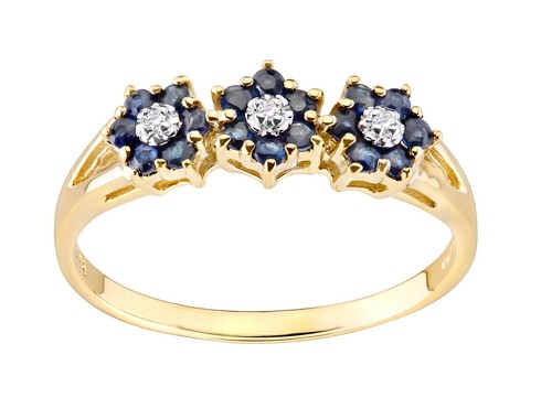 9ct yellow gold blue - yellow,