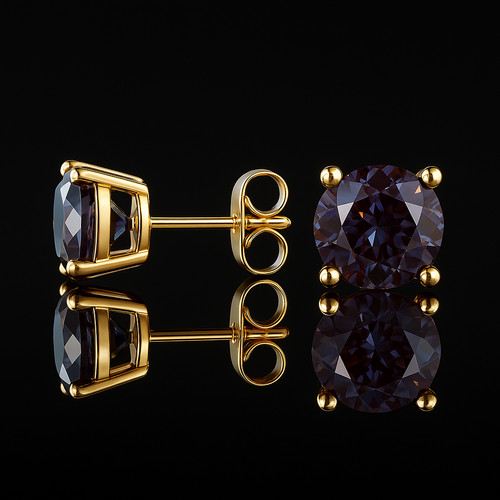 9ct yellow gold - on, silver