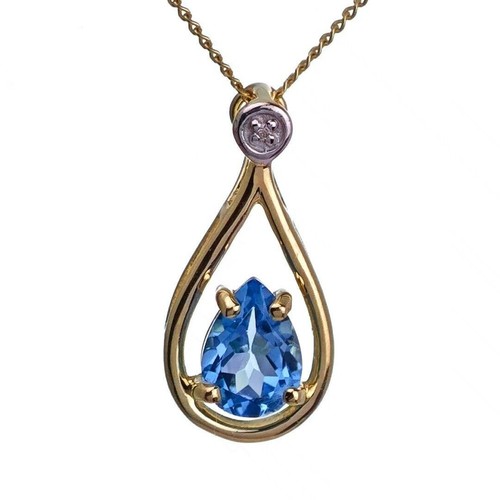 9ct topaz necklace yellow gold - topaz,