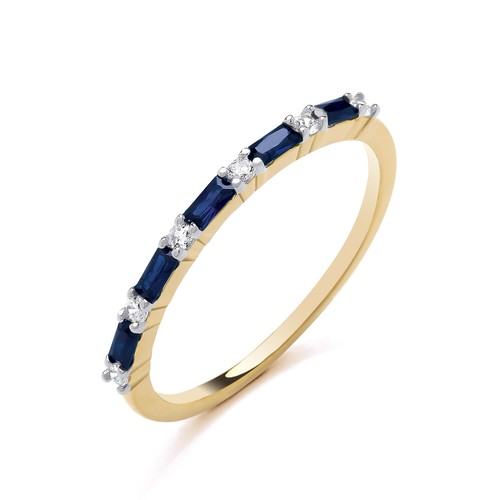 9ct gold silver baguette - on,