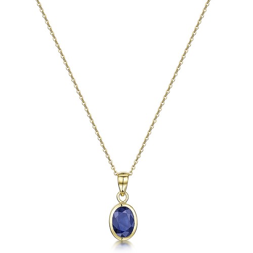 9ct yellow gold blue sapphire - 9ct,