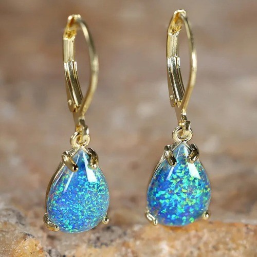 9ct gold opal white fire - opal,