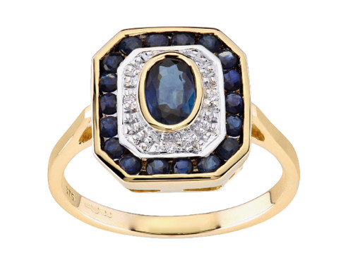 9ct yellow gold blue - yellow,