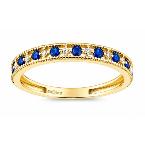 9ct yellow gold blue simulated - yellow,