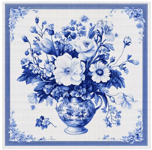 Printed cross stitch kit - printed,
