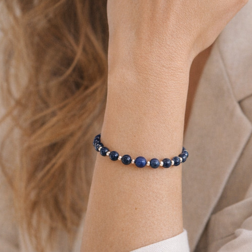 Handmade 9ct gold lapis - gold, lazuli